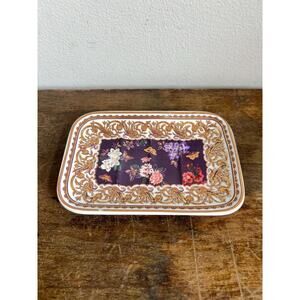 Vintage Dainty Japanese Gilt Gold and Floral Soap Dish | Victorian Style
